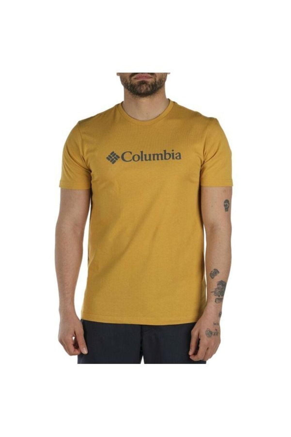 Columbia Csc M Basic Logo Brushed Erkek Kısa Kollu T-shirt Hardal Cs0287-718