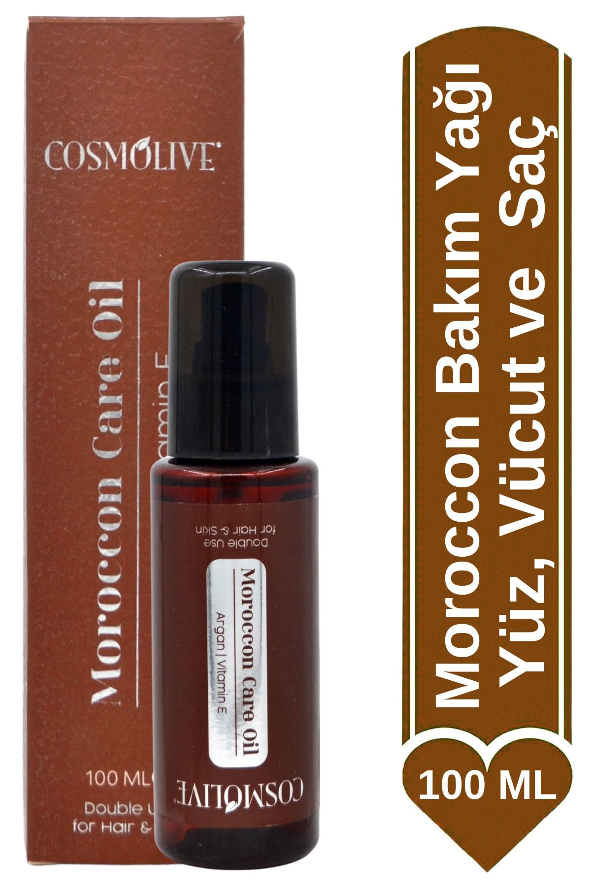 Cosmolive Moroccon Bakım Yağı Argan Ve E Vitamini Yüz, Cilt Ve Saç Onarıcı, Nemlendirici