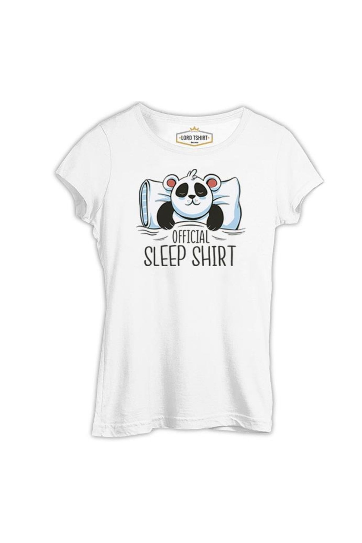 Lord T-Shirt Official Sleep Tshirt Panda Sleeping Beyaz Tshirt