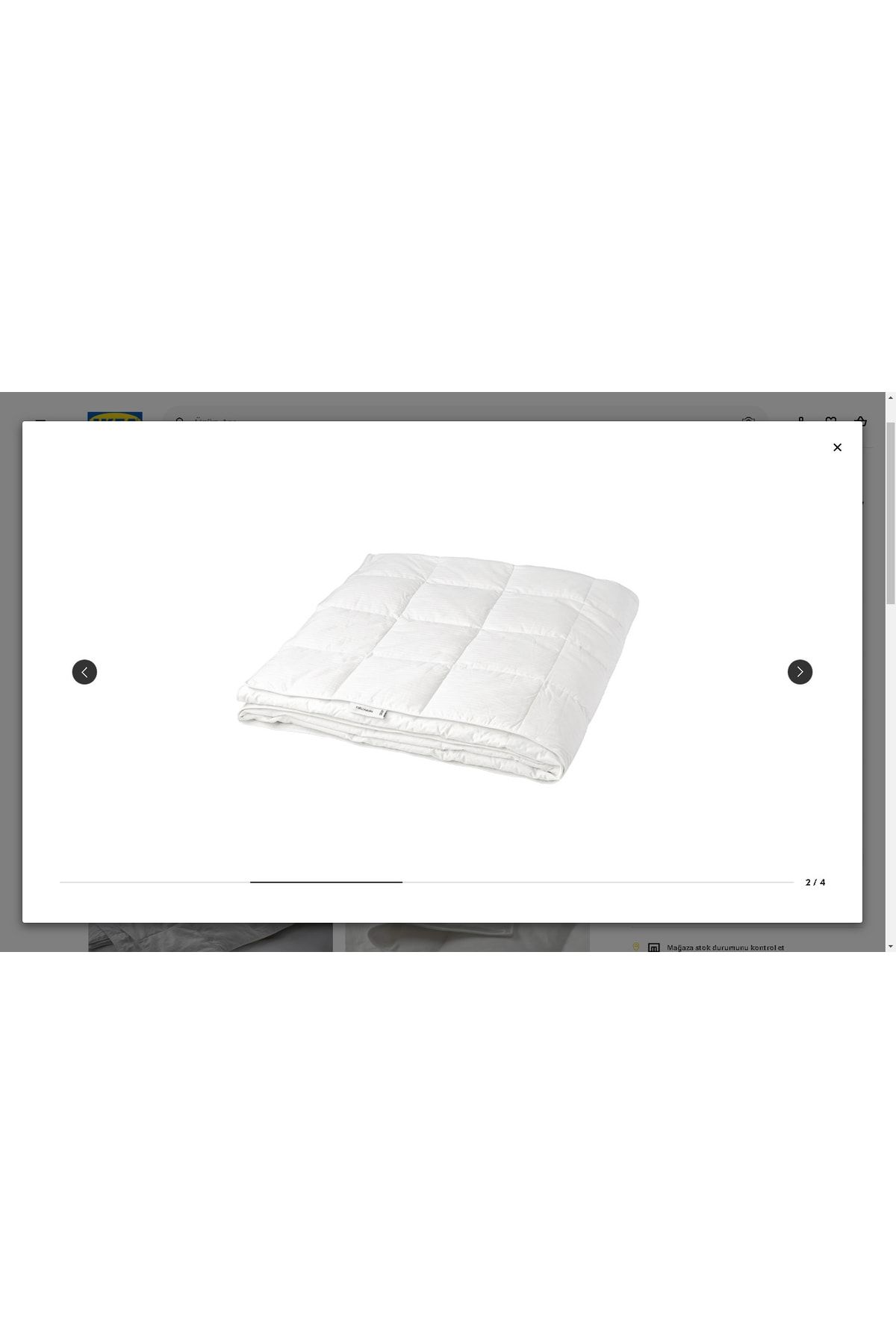 IKEA Fjallhavre Çift Kişilik Yorgan, Beyaz, 240x220 Cm, Hafif Sıcak Tutar