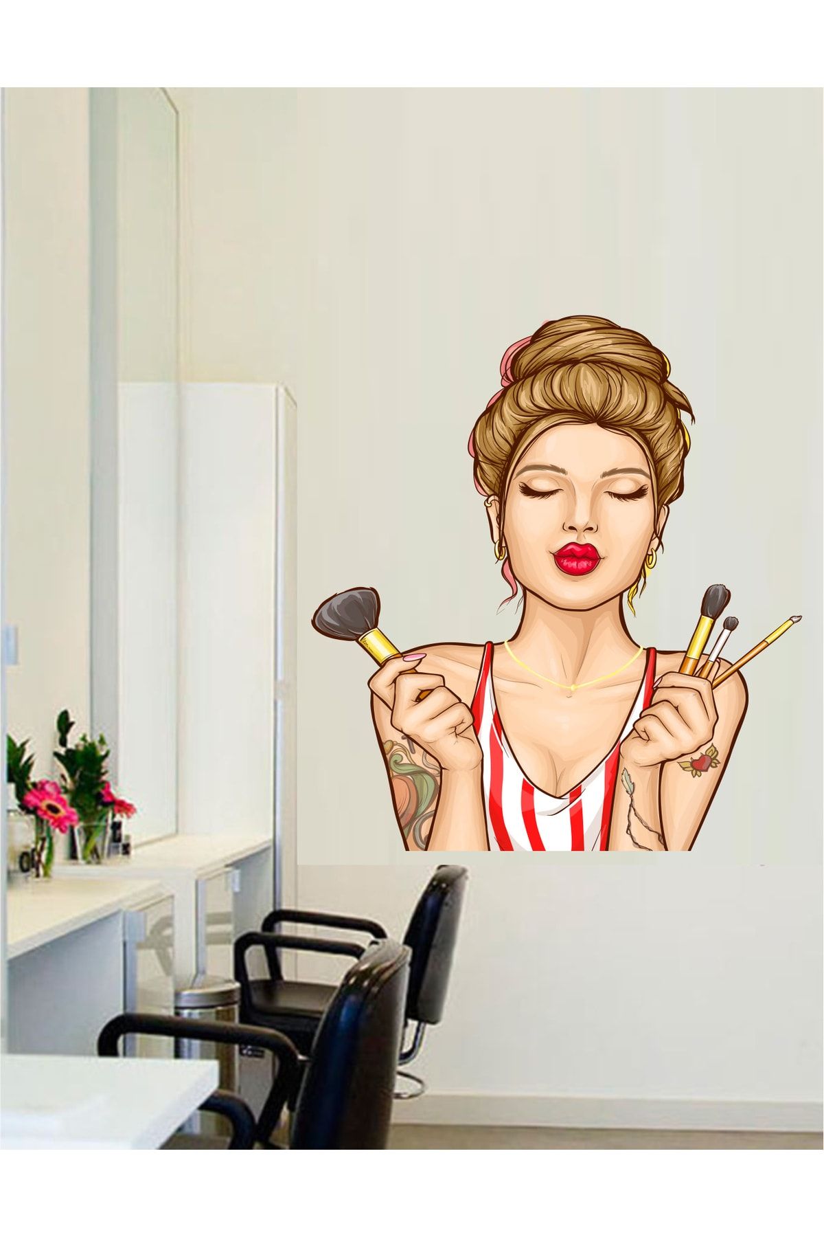 efekt reklam Kuaför - Güzellik Salonu Kendinden Yapışkanlı Ev Yatak Odası Balkon Duvar Kağıdı Dekorasyonu Sticker
