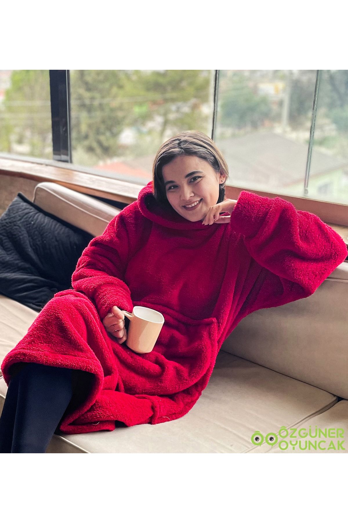 Pandamkee Welsoft Peluş Polar Giyilebilir Battaniye Pijama