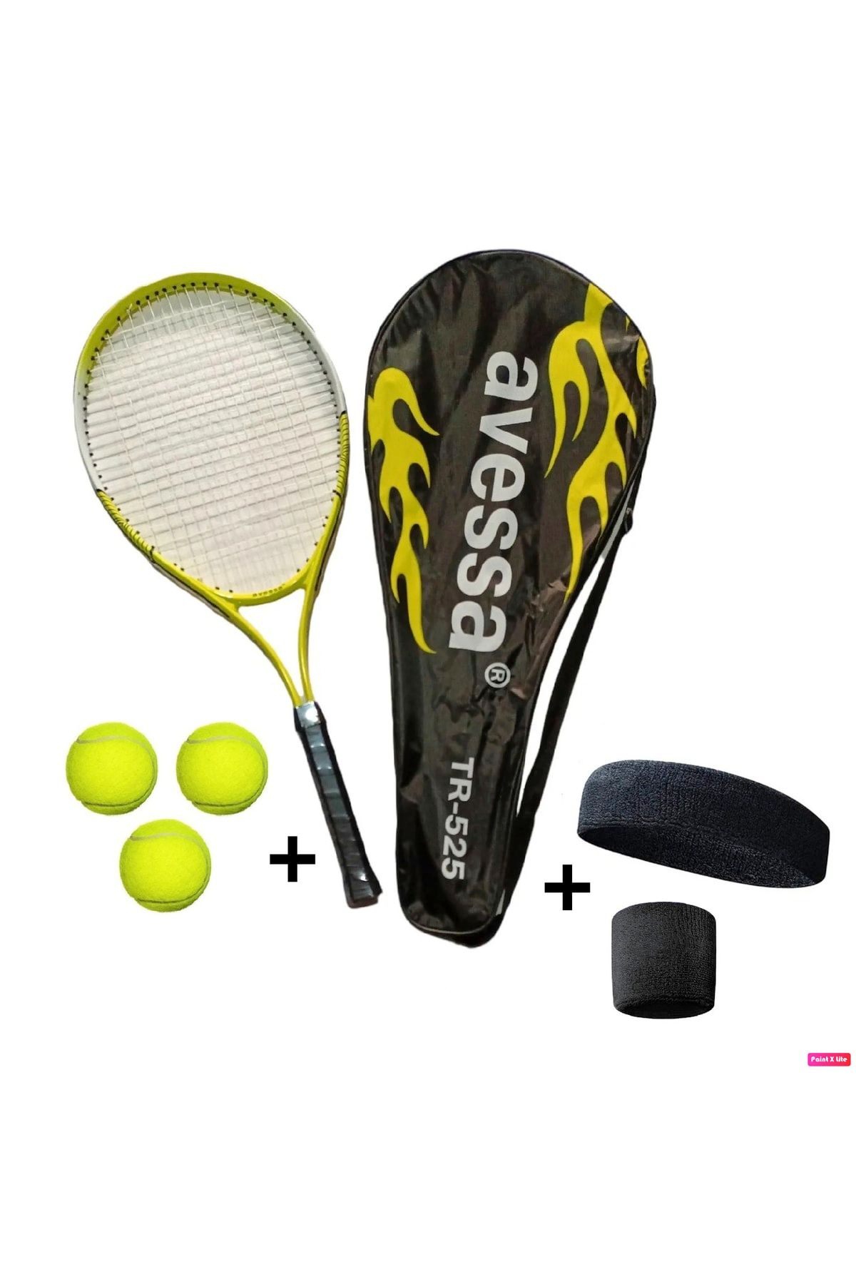 Avessa 4'lü Tenisçi Seti Tr-525 25 Inç 216 Gr + 3 Adet Tenis Topu + Havlu Kafa Bandı Ve Bileklik