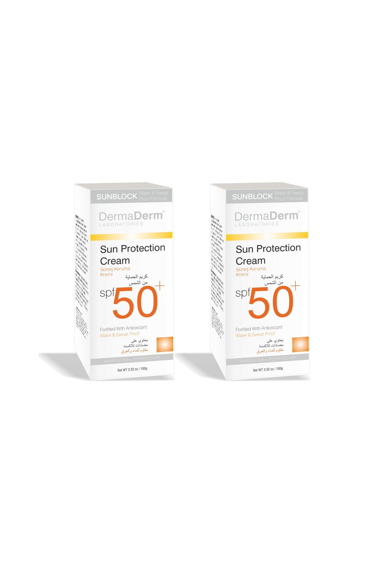 DermaDerm 2 Adet Bitkisel Güneş Kremi Spf +50 100 gr
