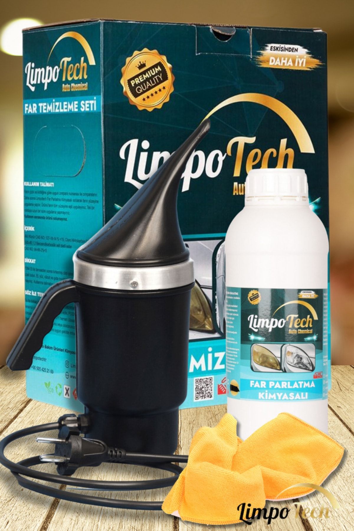 LİMPO TECH Far Temizleme Seti Buharlı Far Temizleme Seti Far Parlatma Seti Oto Far Temizleyici ( 1 Kg )