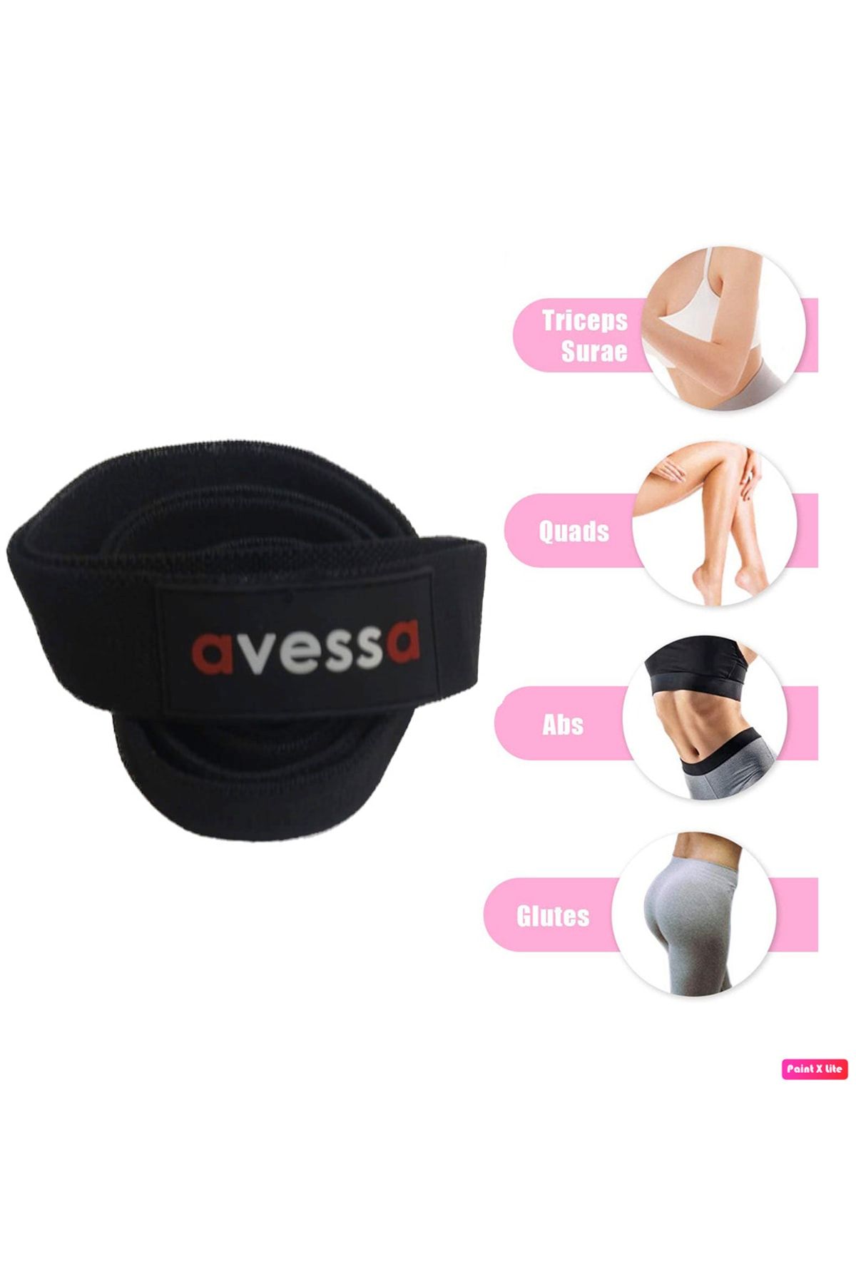 Avessa Lpb-300 Örme Güç Bandı Kalça Ve Bacak Güçlendirici Esneklik Kazandırıcı Yoga Direnç Lastiği