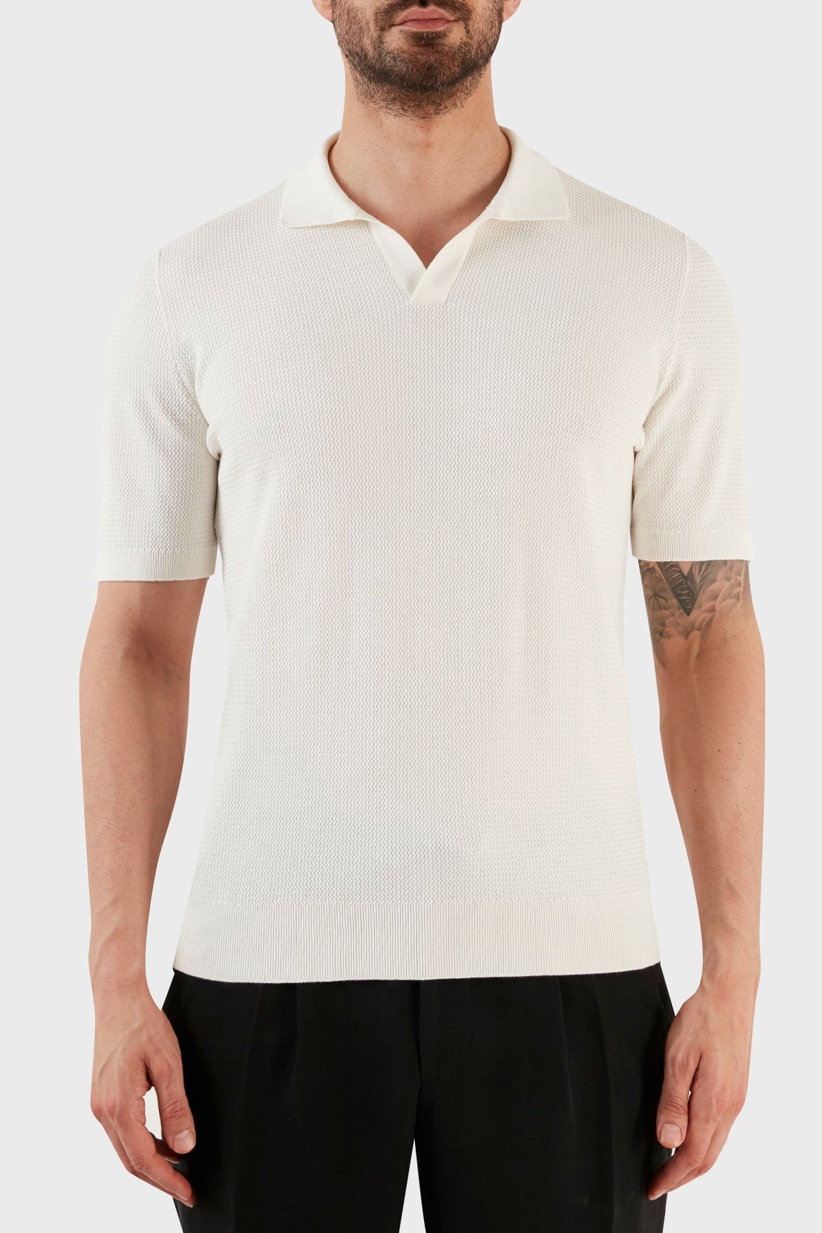 GRAN SASSO Ipek Ve Pamuk Karışımlı Regular Fit Polo T Shirt Erkek Polo T Shirt 43171 16221 002