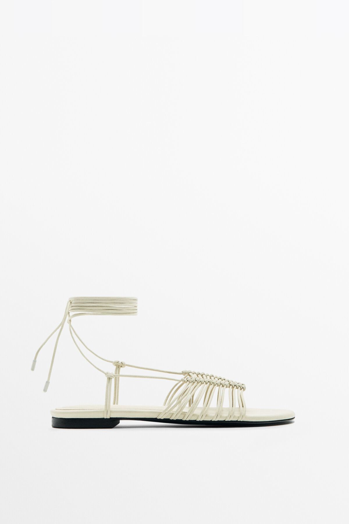 Massimo Dutti Çok Bantlı Düz Sandalet
