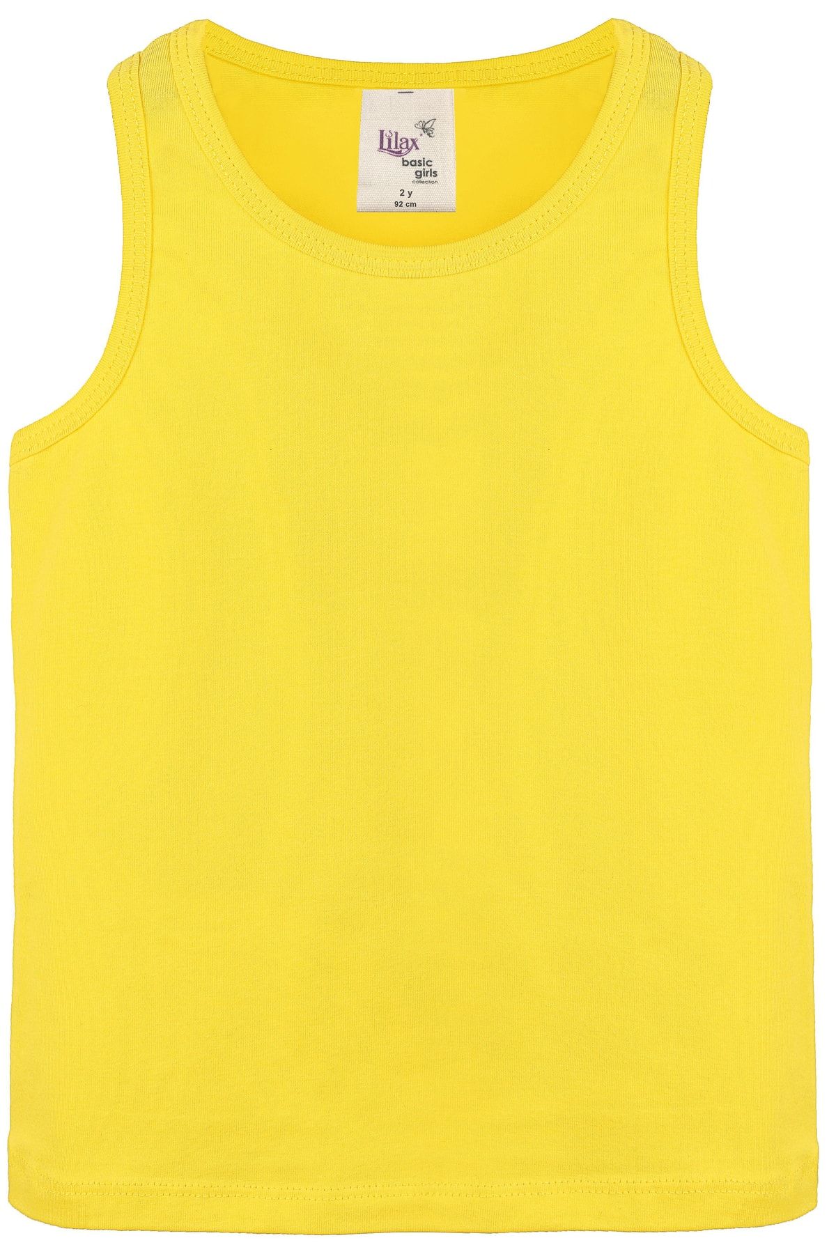 Lilax Unisex Çocuk Basic Kalın Askılı Pamuklu Atlet Badi-sarı