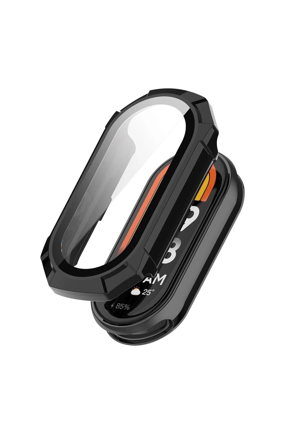 Microsonic Xiaomi Mi Band 8 Kılıf Darbeye Dayanıklı Matte Premium Slim Watchband Siyah