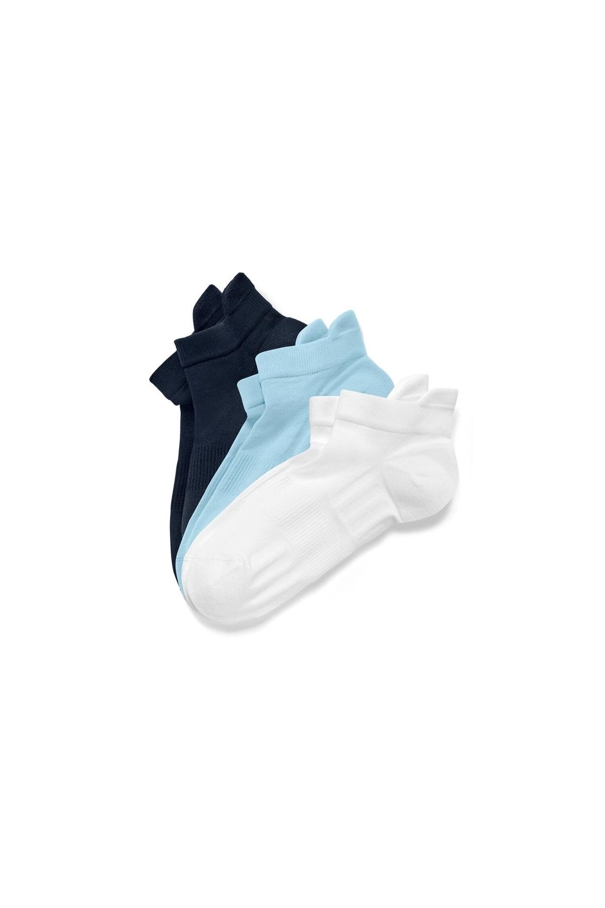 Tchibo 3 Çift Üniseks Profesyonel Koşu Çorabı, Beyaz/mavi