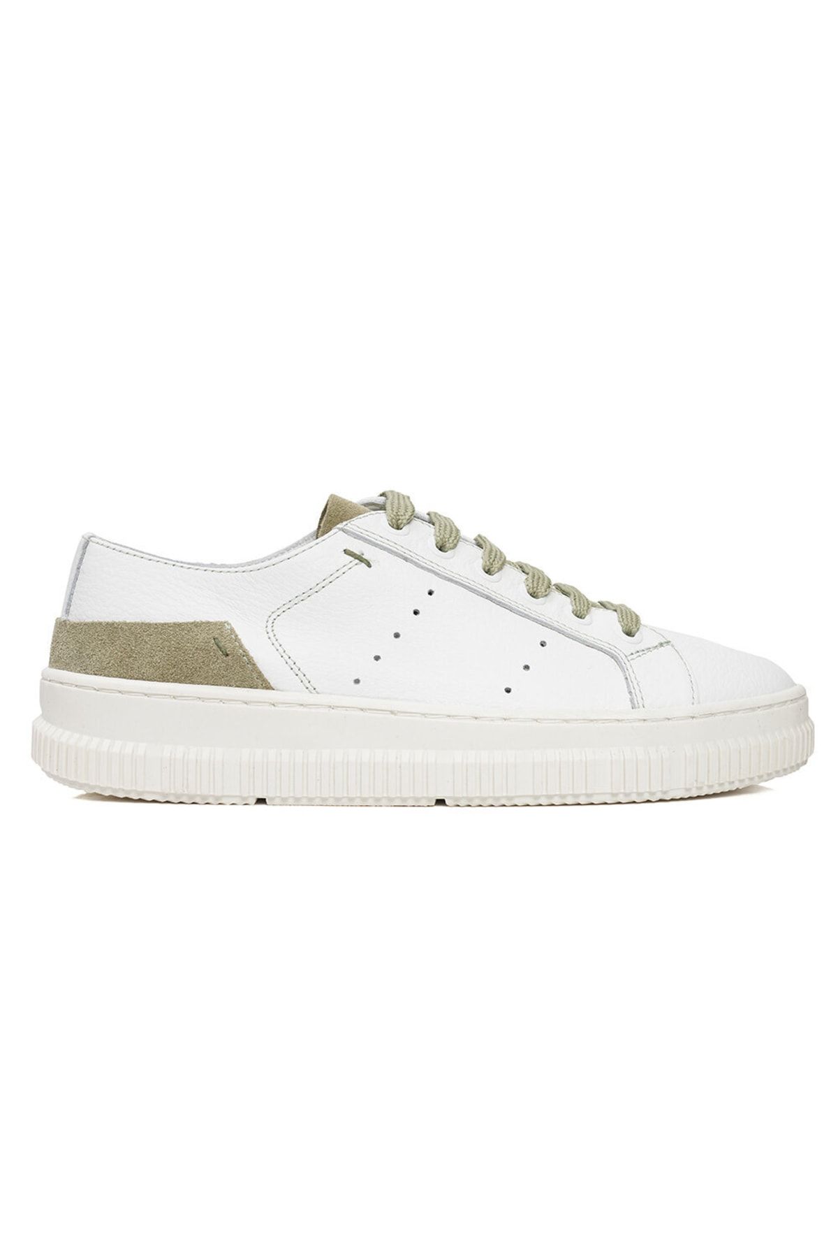 Greyder Kadın Beyaz Olive Hakiki Deri Sneaker Ayakkabı 3y2ca50753
