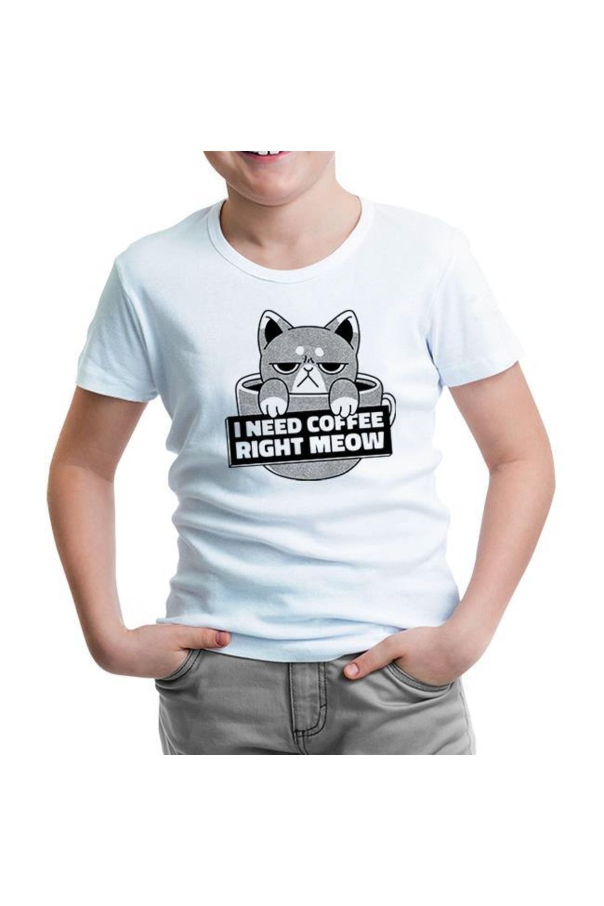 Lord T-Shirt A Cat In A Coffee Cup Beyaz Çocuk Tshirt