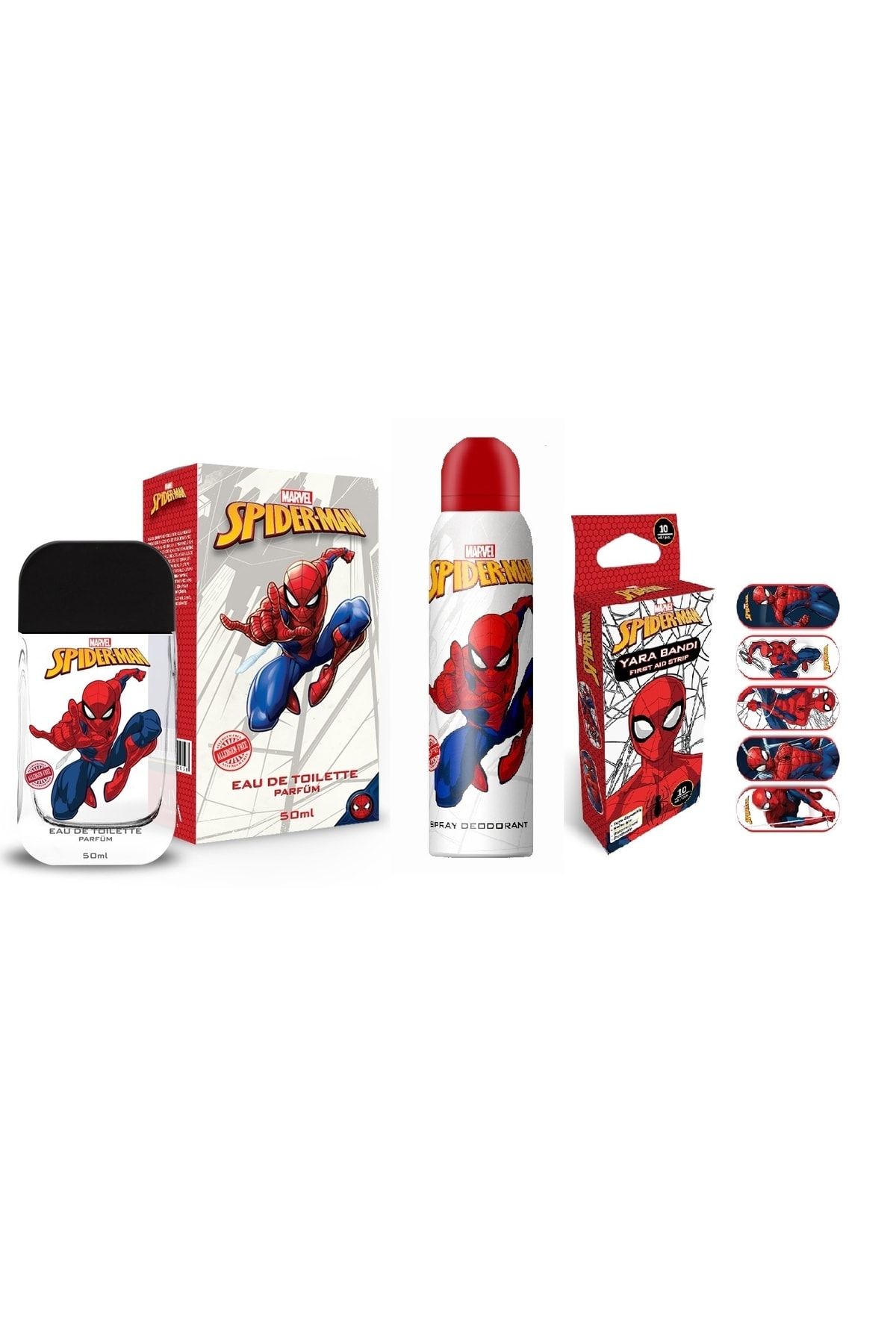 MARVEL Spider-man Lisanslı Parfüm Deodorant Ve Yara Bandı Seti