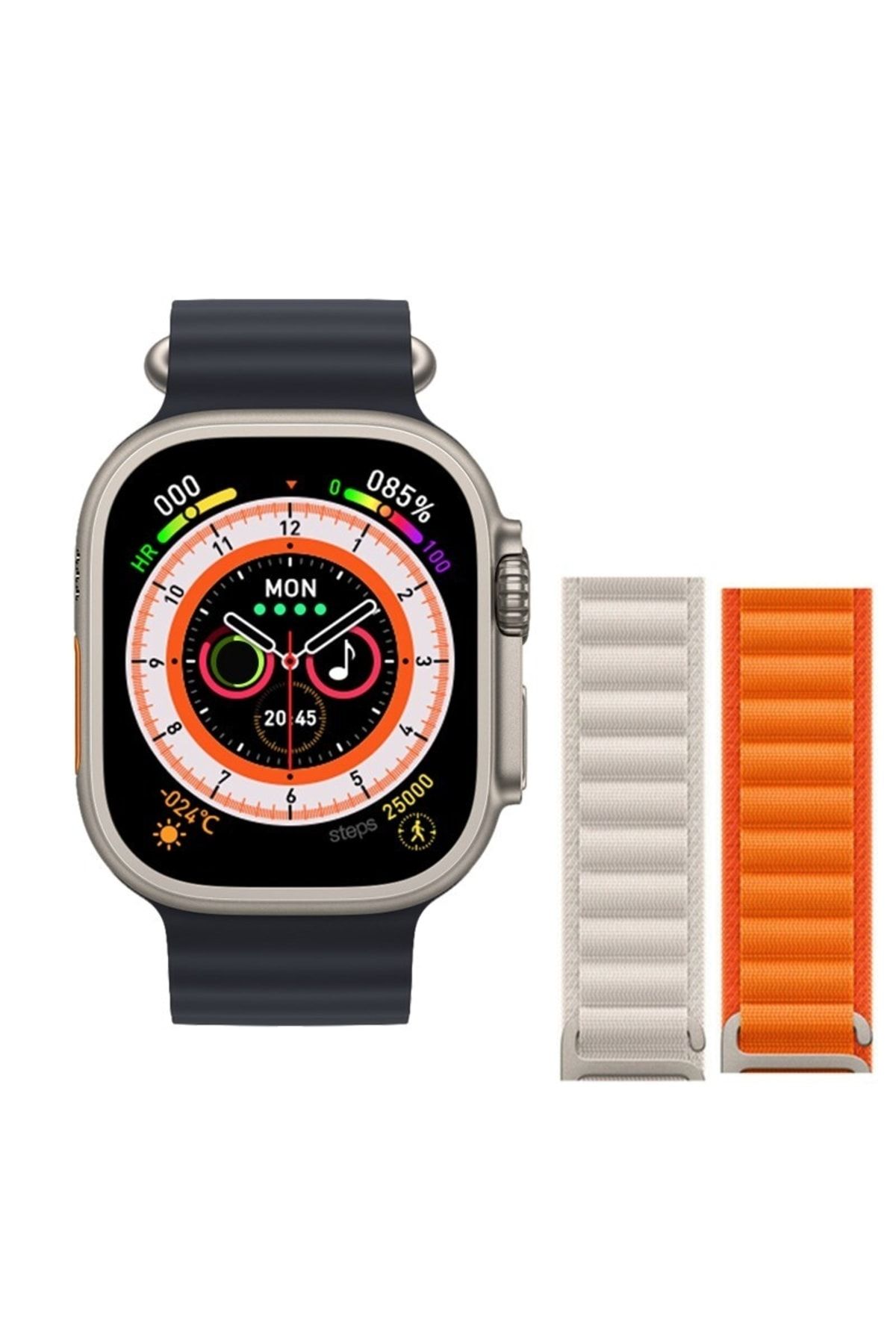 pazariz Watch 8 Ultra 49mm Amax Ultra Akıllı NFC - GPS - Kablosuz Şarj Kordon Hediye