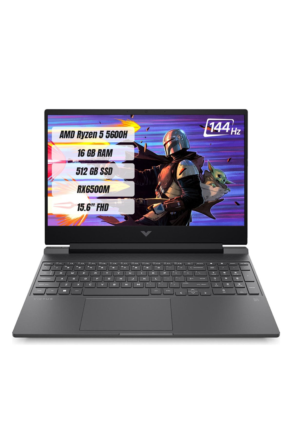 HP Victus Gaming Laptop 15-fb0015nt R5 5600h 16gb 512gb Ssd Rx6500m Dos 15.6" Fhd 144hz 7j3t4ea