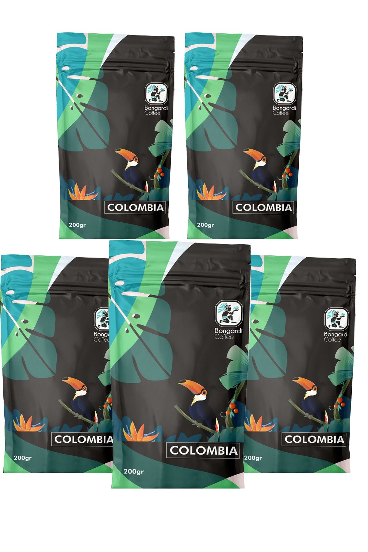 Bongardi Coffee 5x200 gram Colombia Yöresel Filtre Kahve Makinesi Uyumlu Kolombiya