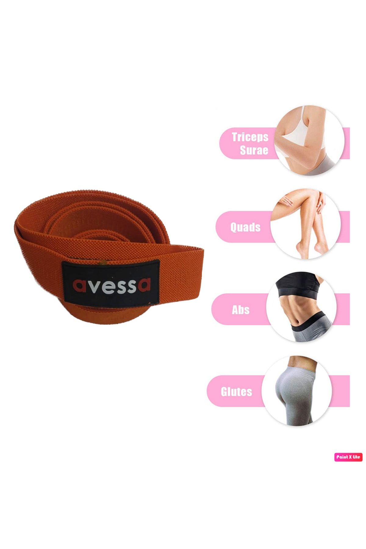 Avessa Lpb-100 Örme Güç Bandı Kalça Ve Bacak Güçlendirici Esneklik Kazandırıcı Yoga Direnç Lastiği