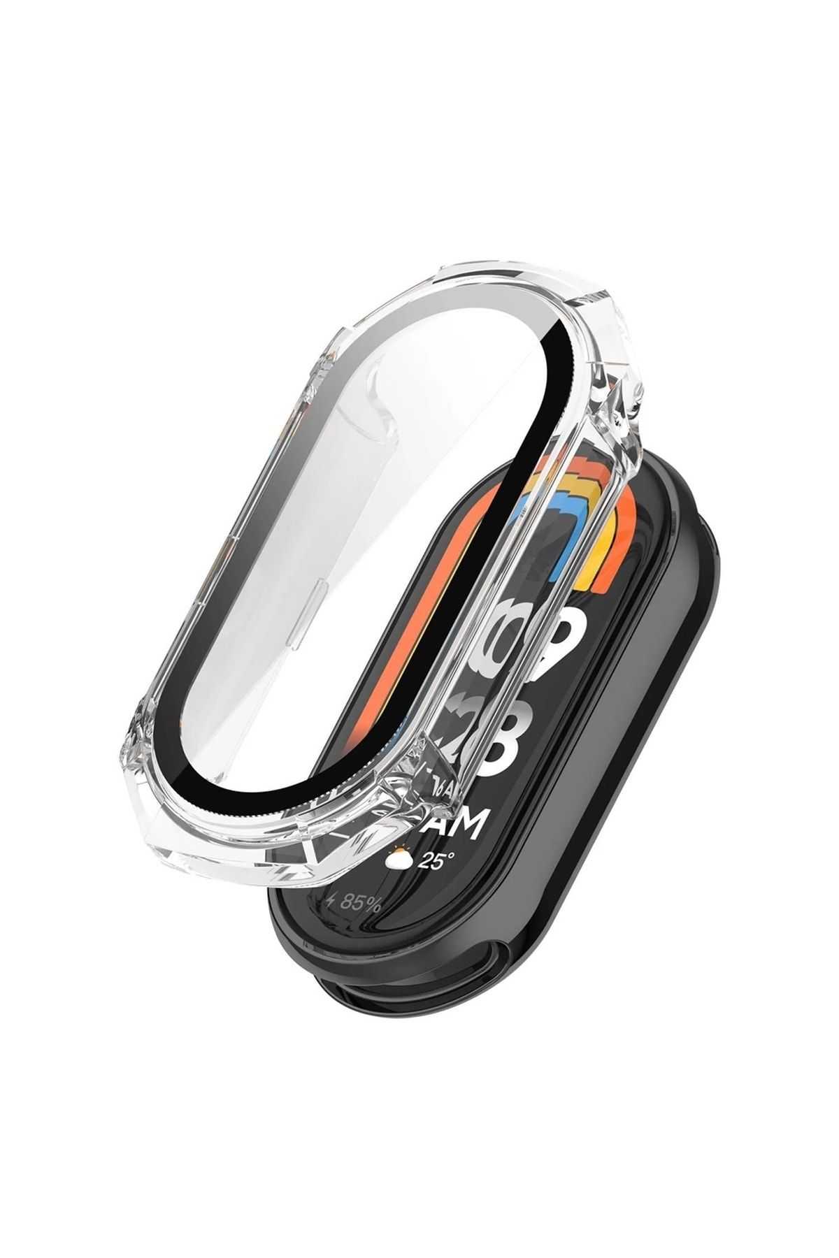 Microsonic Xiaomi Mi Band 8 Kılıf Darbeye Dayanıklı Clear Premium Slim Watchband Şeffaf