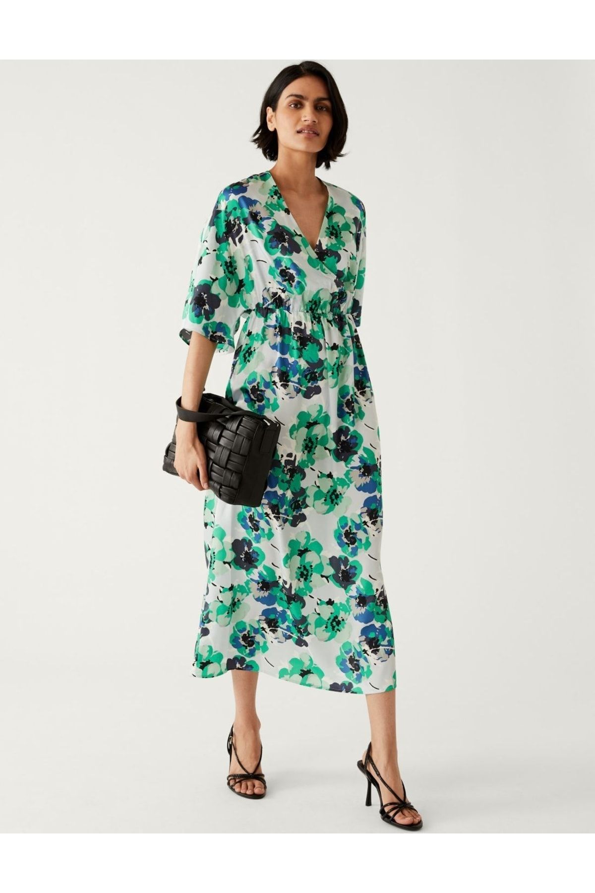 Marks & Spencer Çiçek Desenli Midi Elbise