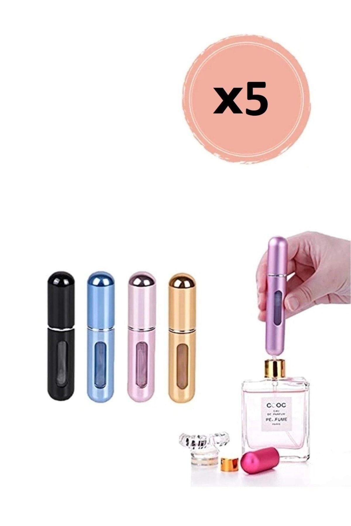 Dream Plus 5 Adet Taşınabilir Mini Doldurulabilir Parfüm Atomizer Doldurulabilir Parfüm Şişeleri Boş Küçük