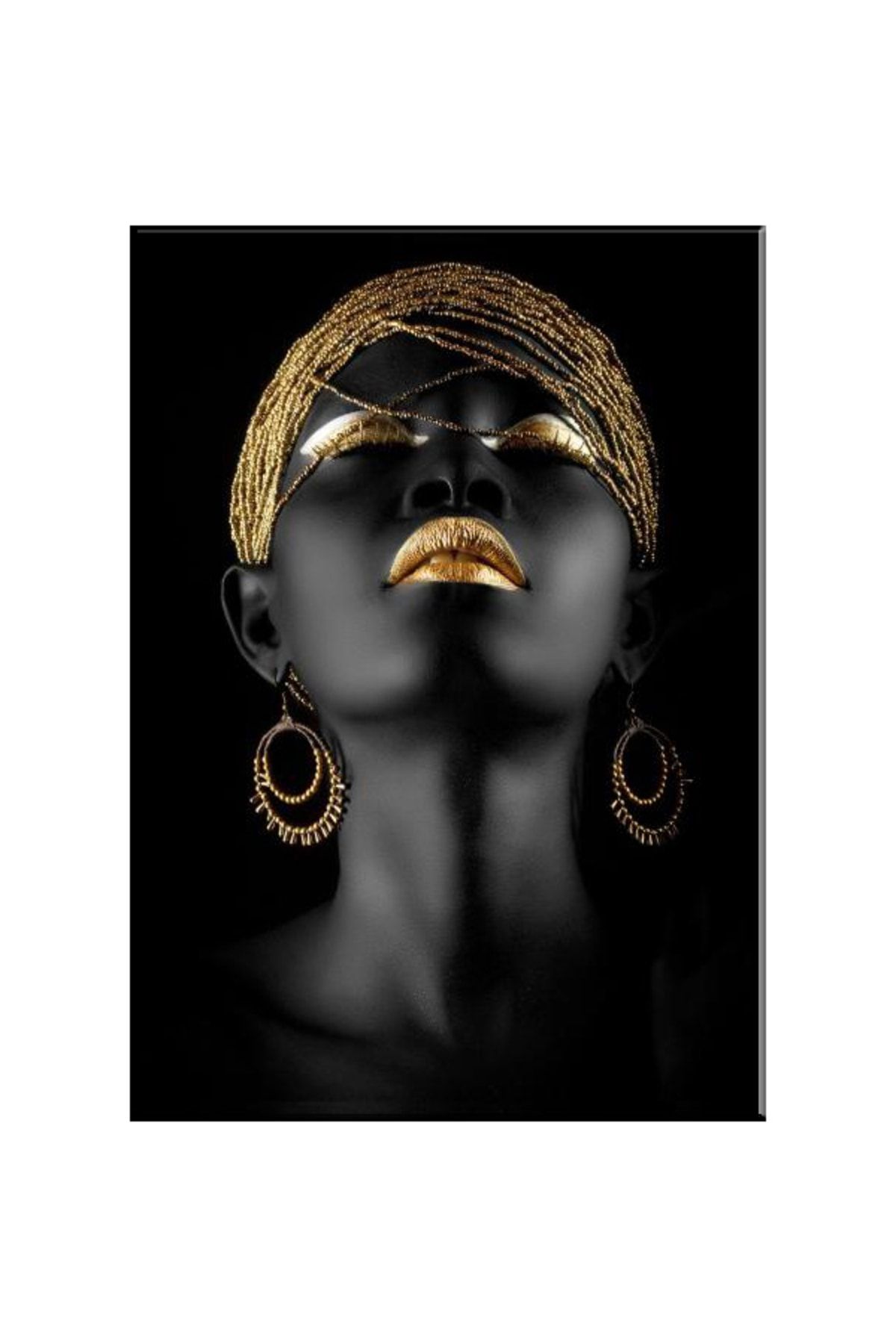 Genel Markalar Tuval Üzerine Afrikalı Kadın Baskısı 35 X 50 Görsel Rengi