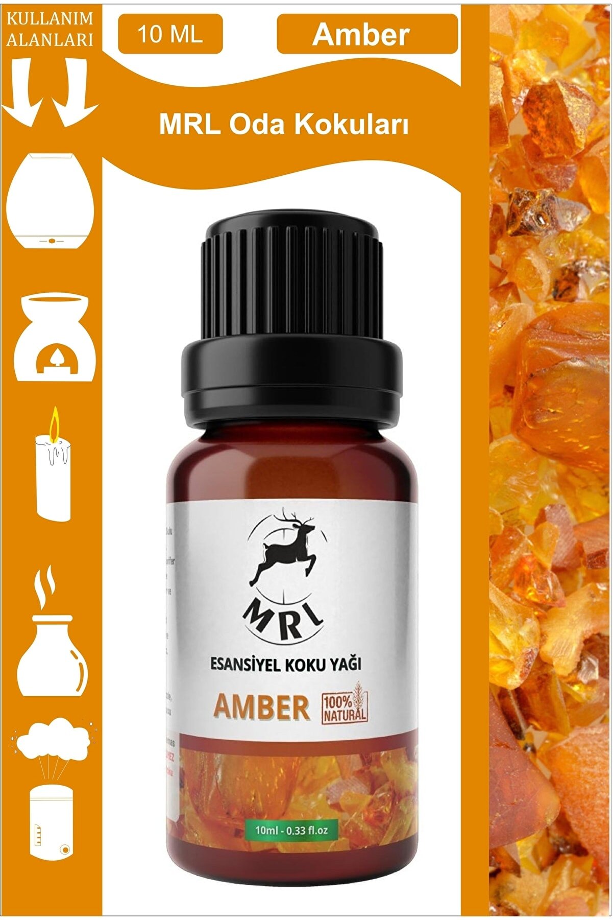 MRl Amber Buhur Yağı 10ml - Doğal Aromaterapi Kokusu