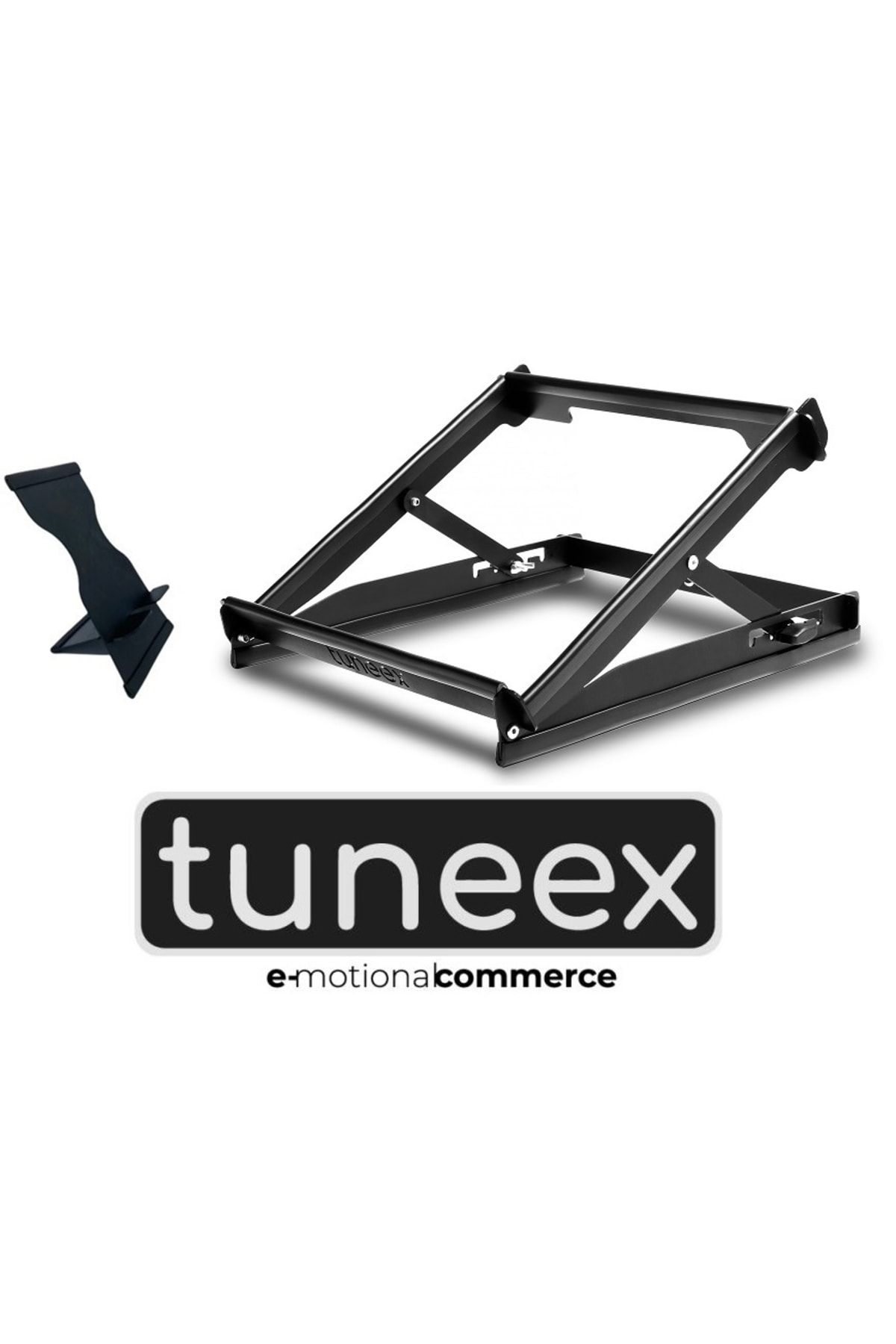 tuneex 2'li Set - 5 Kademeli Çelik Notebook Laptop Yükseltici Altlık & Telefon Tablet Tutucu Stand - 2 Ürün