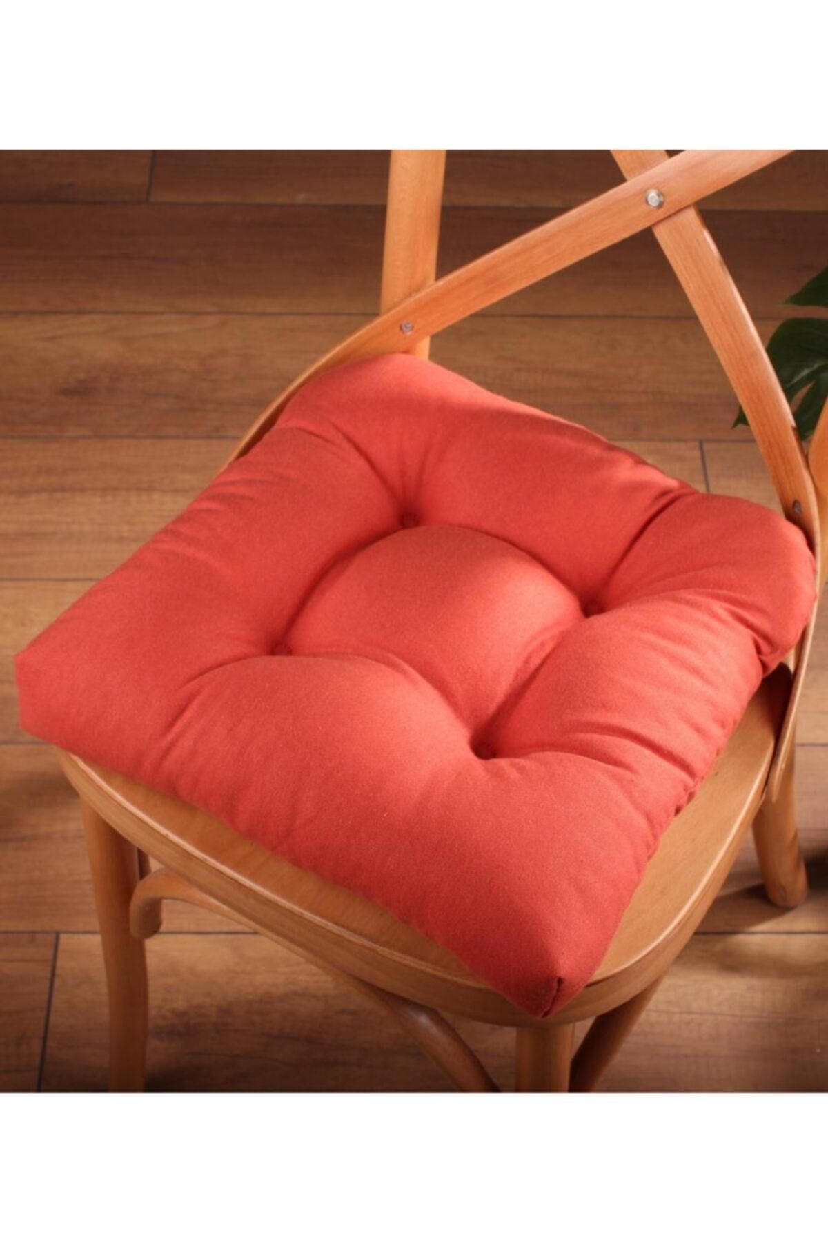 ALTINPAMUK Gold Pofidik Kiremit Sandalye Minderi Özel Dikişli Bağcıklı 40x40cm