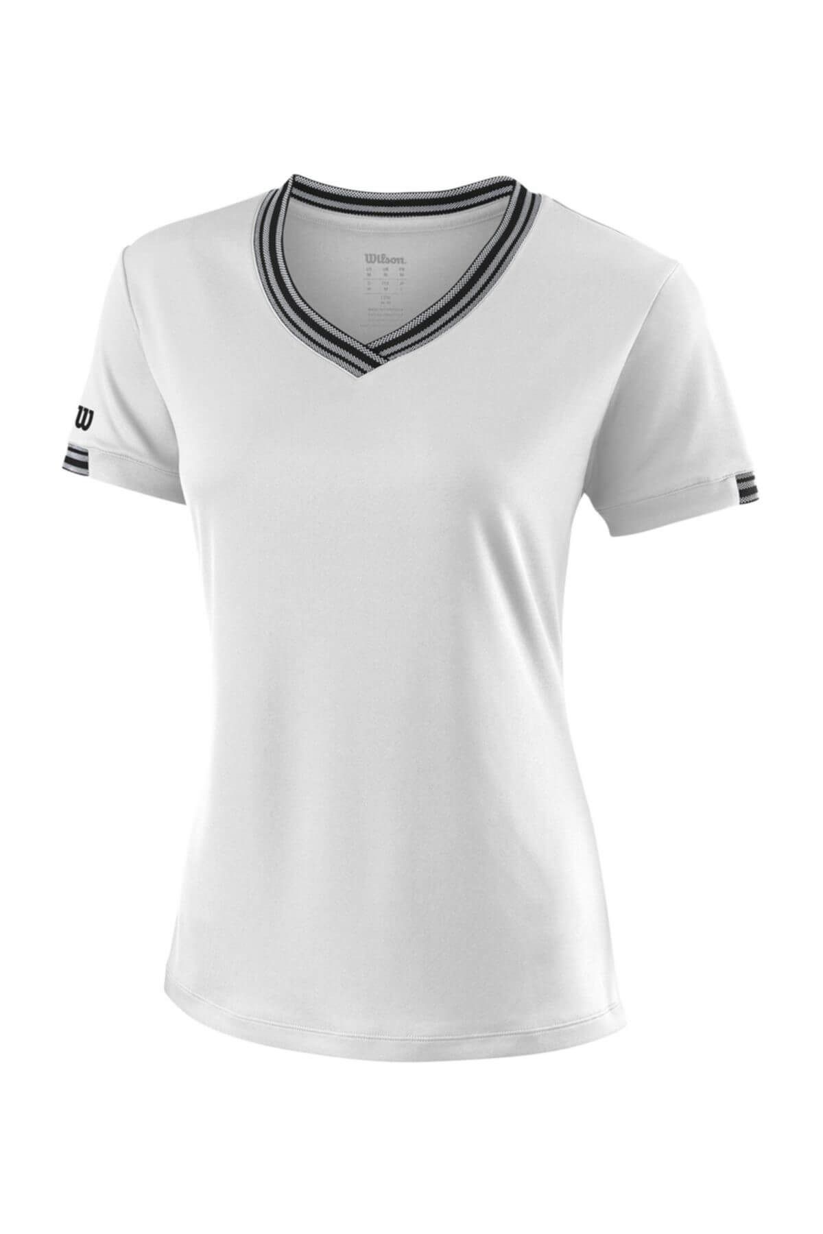 Wilson Kadın Tişört Team V-Neck Beyaz ( WRA770001 )