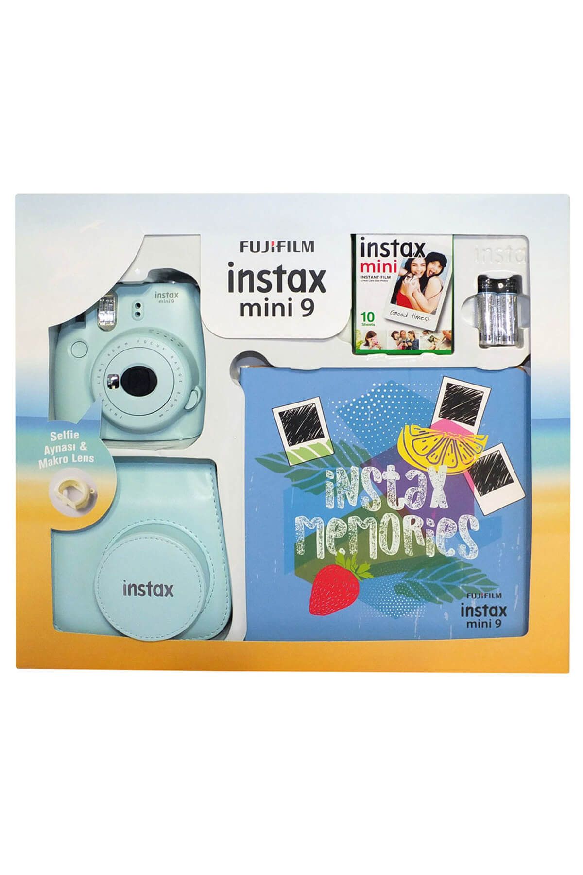 Fujifilm Instax Mini 9 Kit Açık Mavi Seri 2