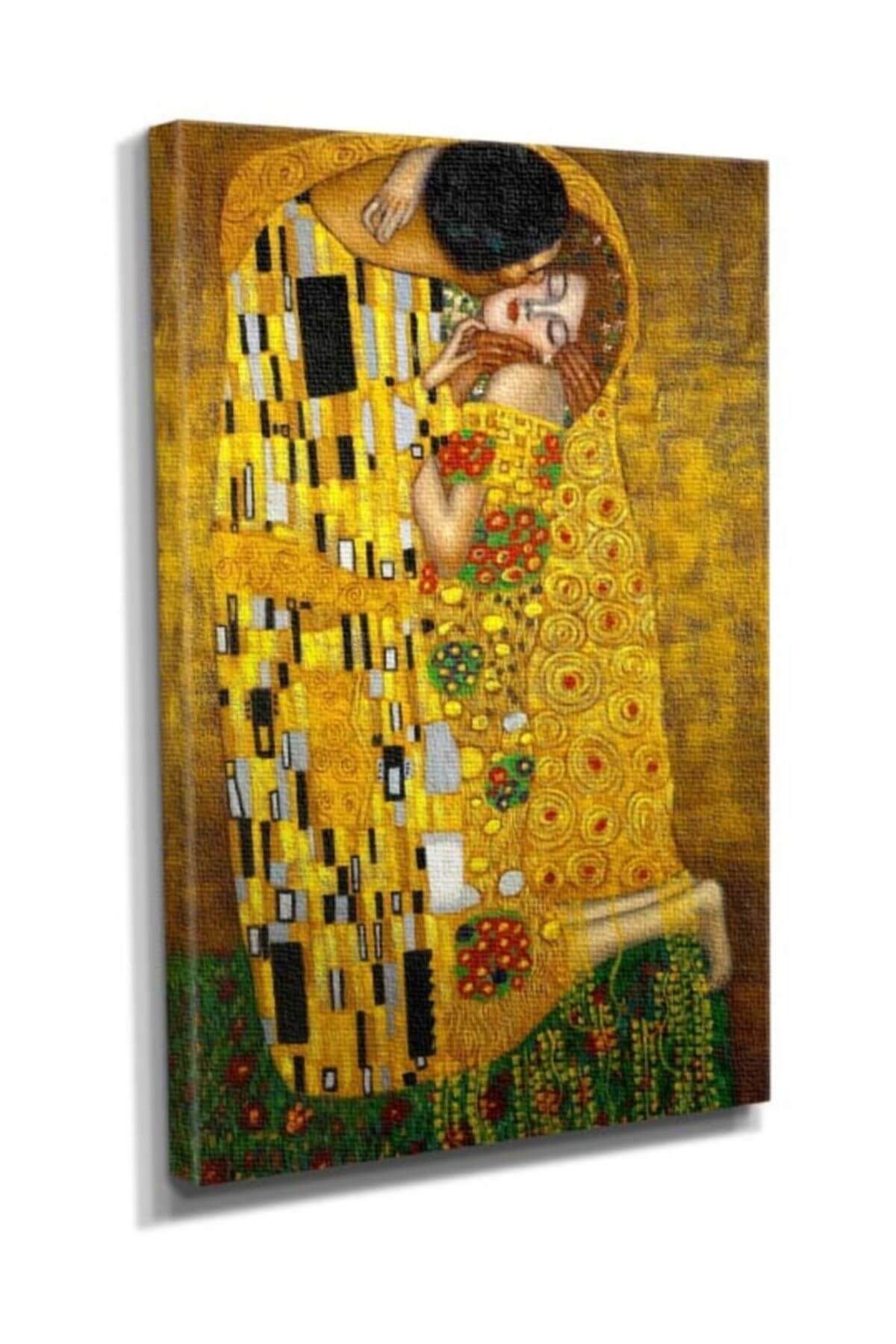 Dekor Sevgisi Gustav Klimt Öpüccük the Kiss Tablo  75x50 DTC14530814