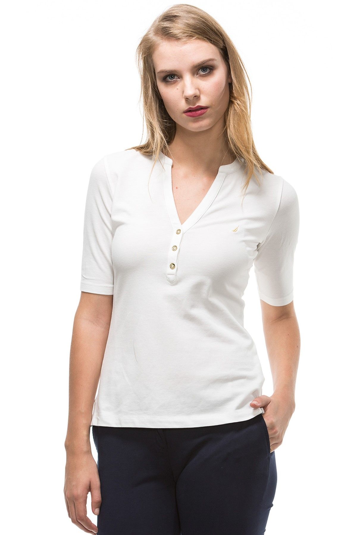 Nautica Kadın Beyaz T-Shirt 519K110
