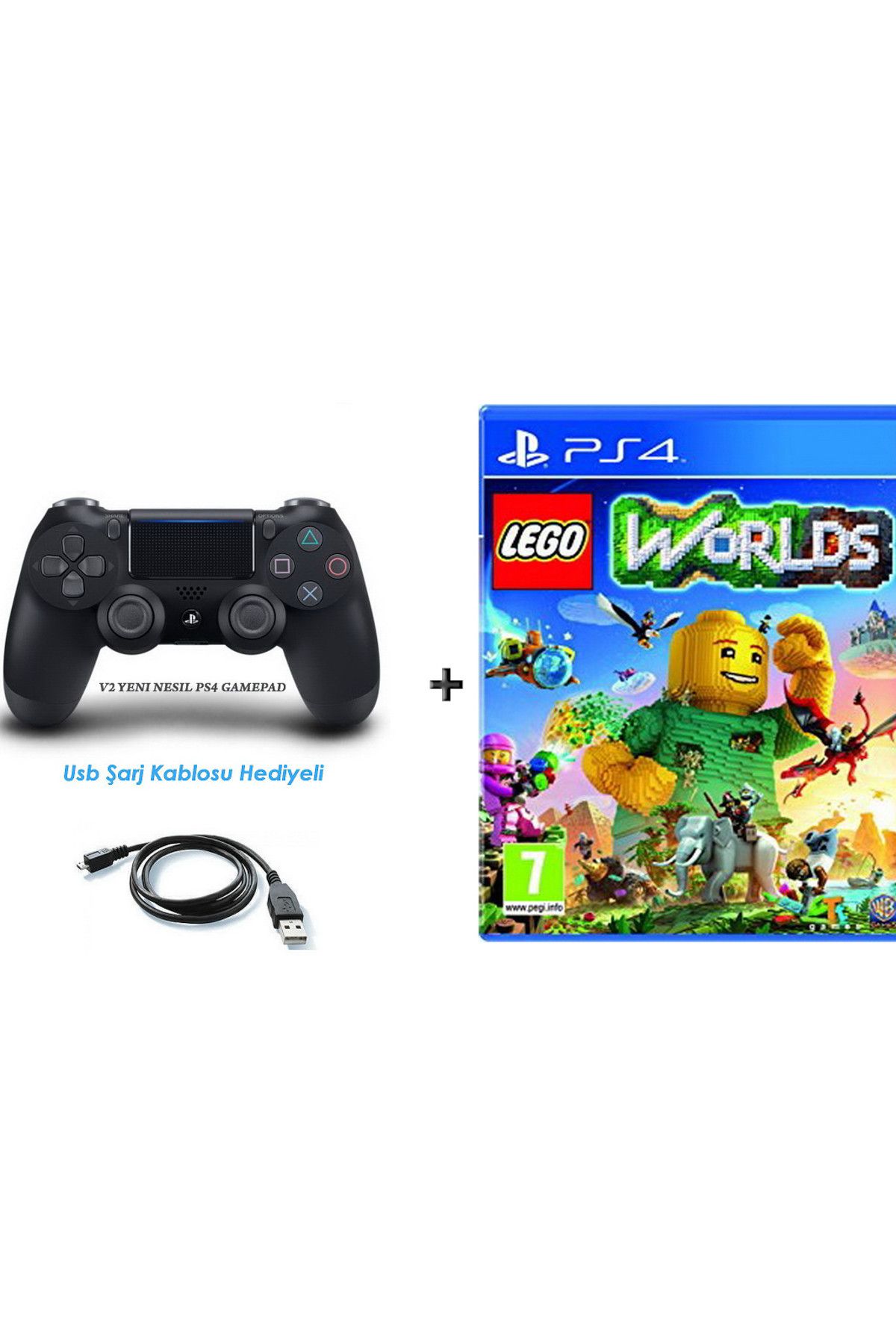 Warner Bros LEGO Worlds ( Türkçe Altyazı ) PS4 OYUN+PS4 V2 NESIL DUALSHOCK KOL