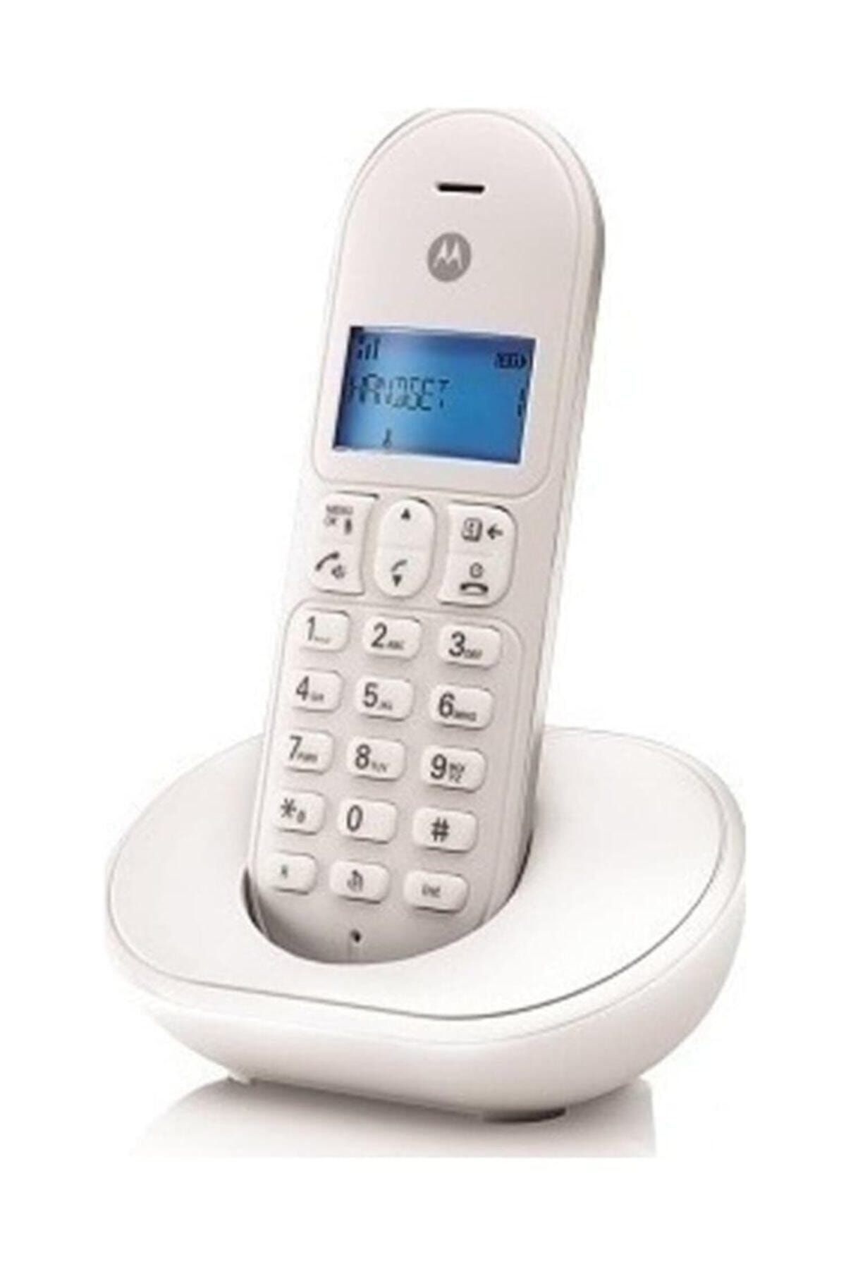 Motorola Arayan Numarayı Gösteren T101 Model Masa Telefonu Kablosuz (telsiz) Telefon Beyaz Renk