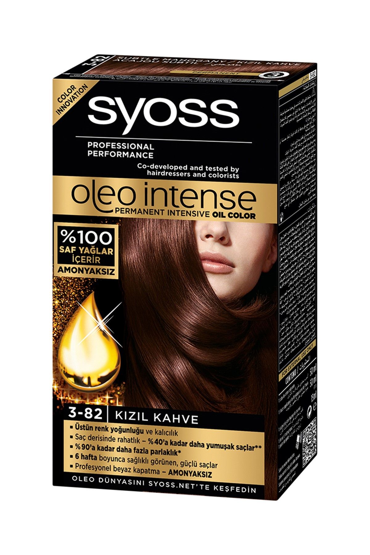 Syoss Saç Boyası - Oleo Intense Color 3-82 Kızıl Kahve