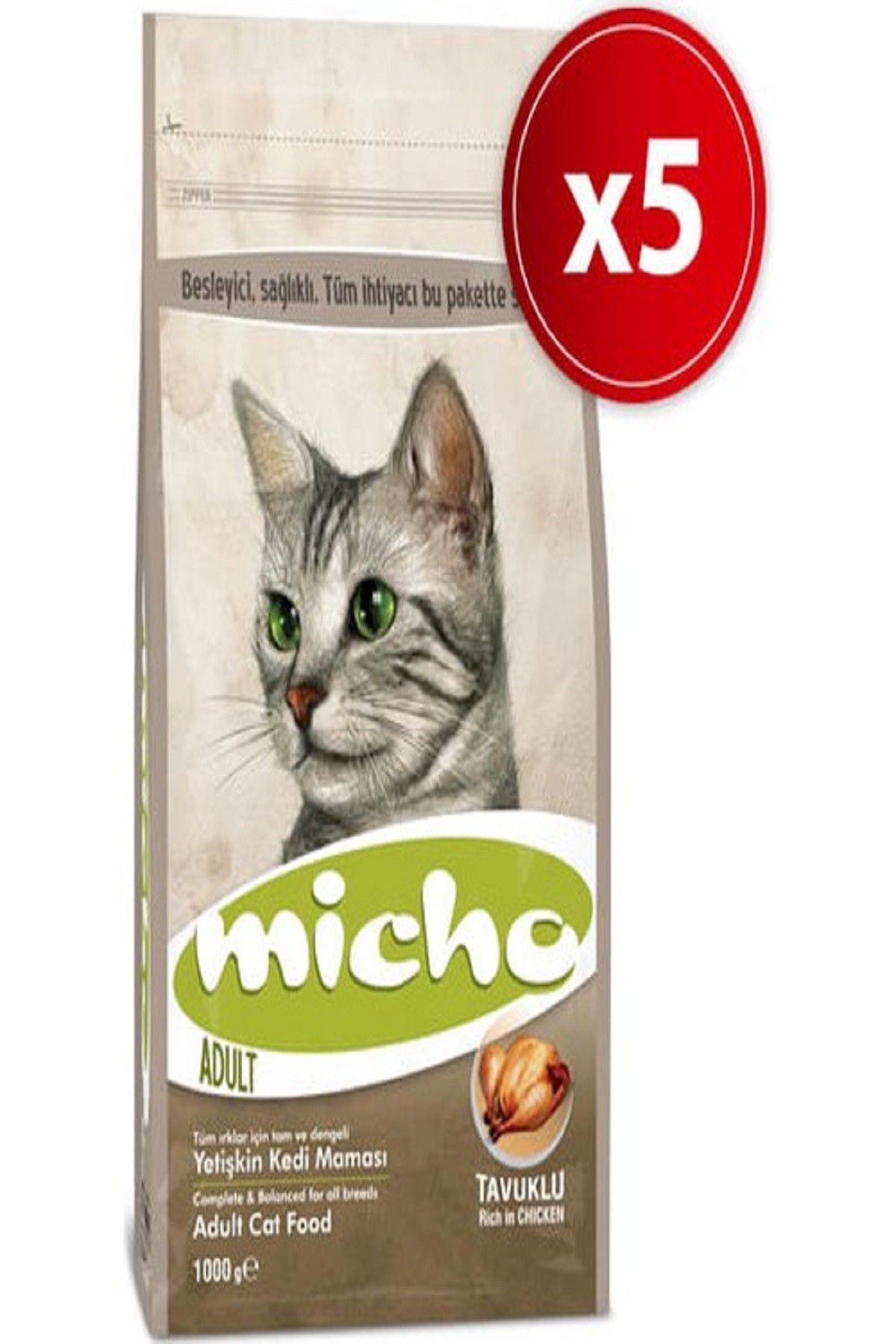 Micho Yetişkin Kedi Maması 1 Kg X 5 Adet