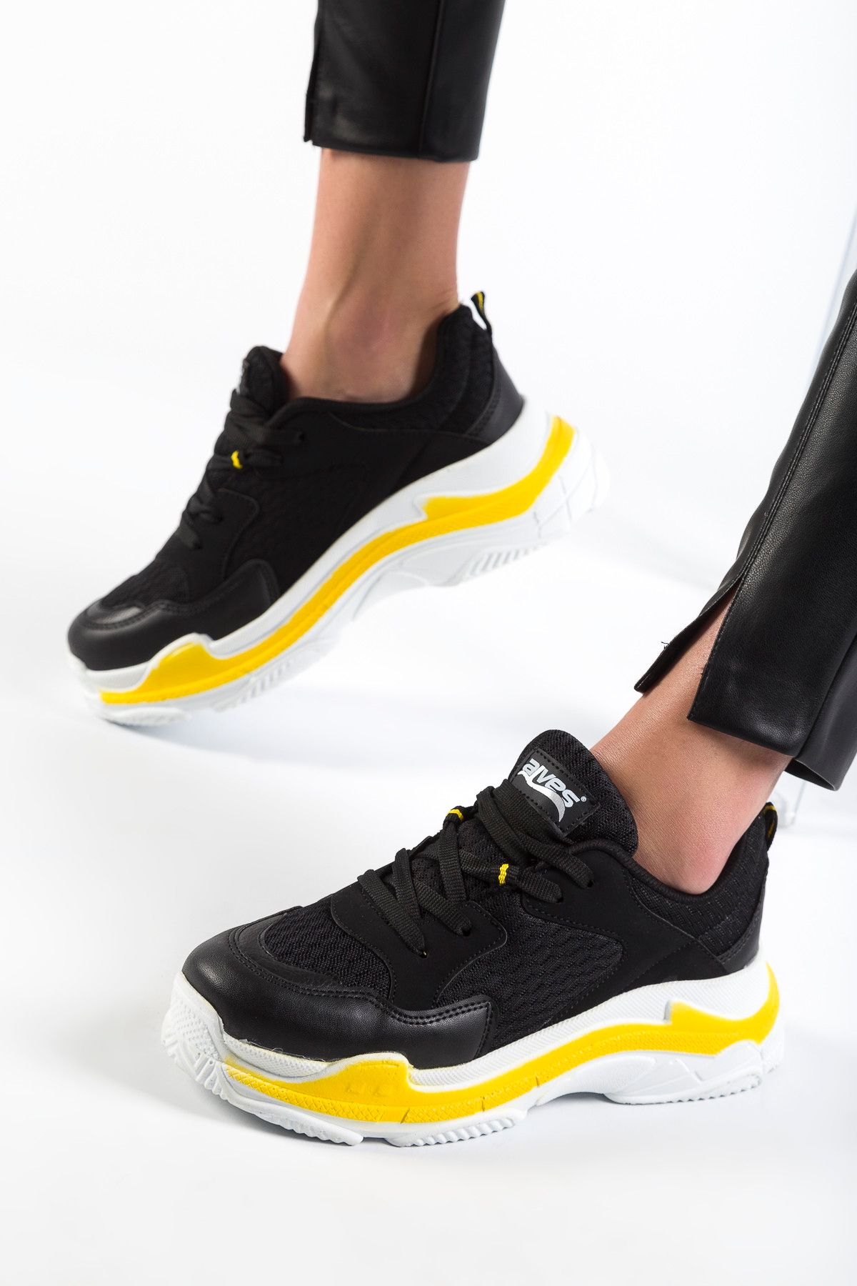 SOHO Siyah Sarı Kadın Sneaker 12563