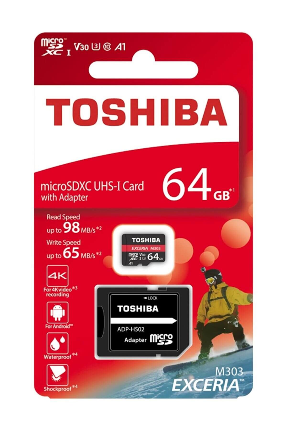 Toshiba ''Toshiba 64GB microSDXC UHS-I Card  V30, Class10, A1, RS98, WS65''