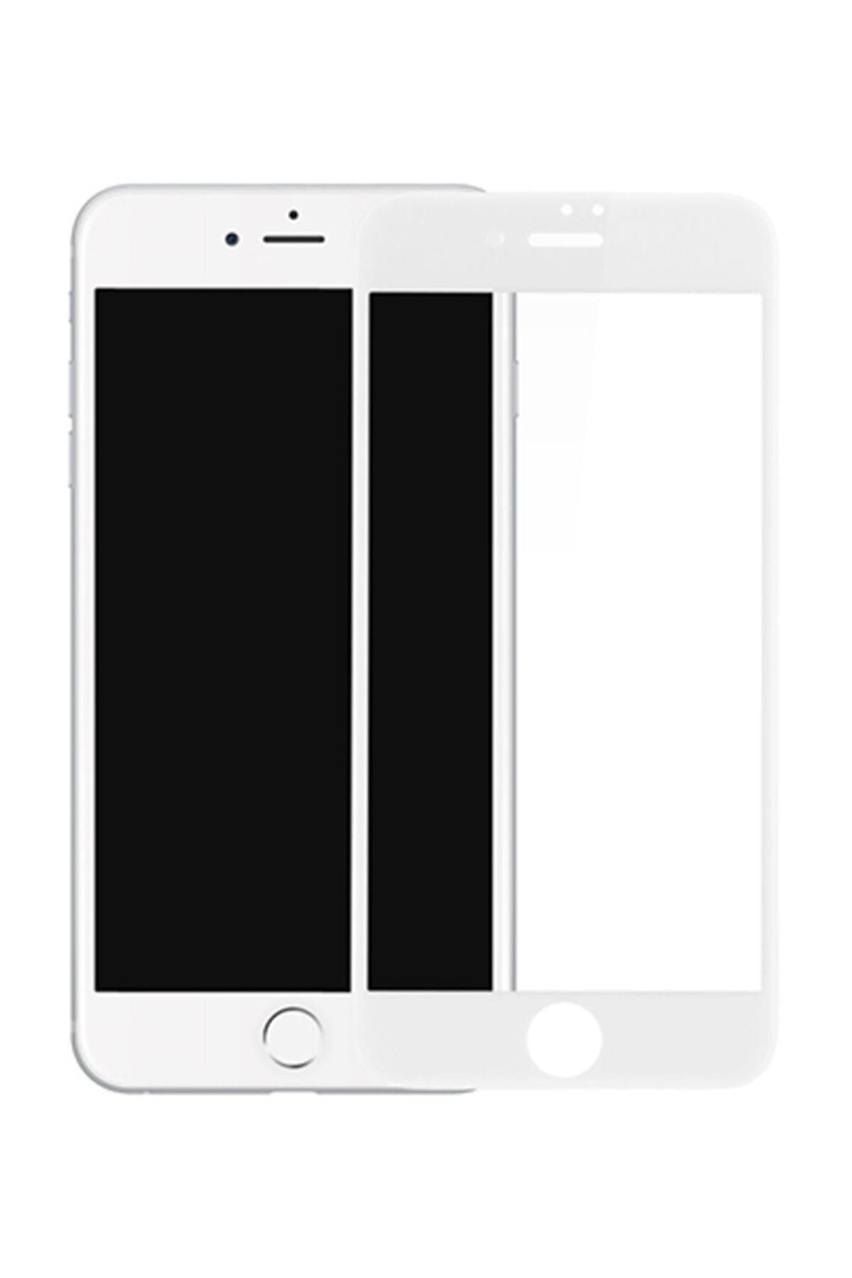 Jopus Apple iPhone 7 / 8 Çerçeveli 5D Ekran Koruyucu - Beyaz