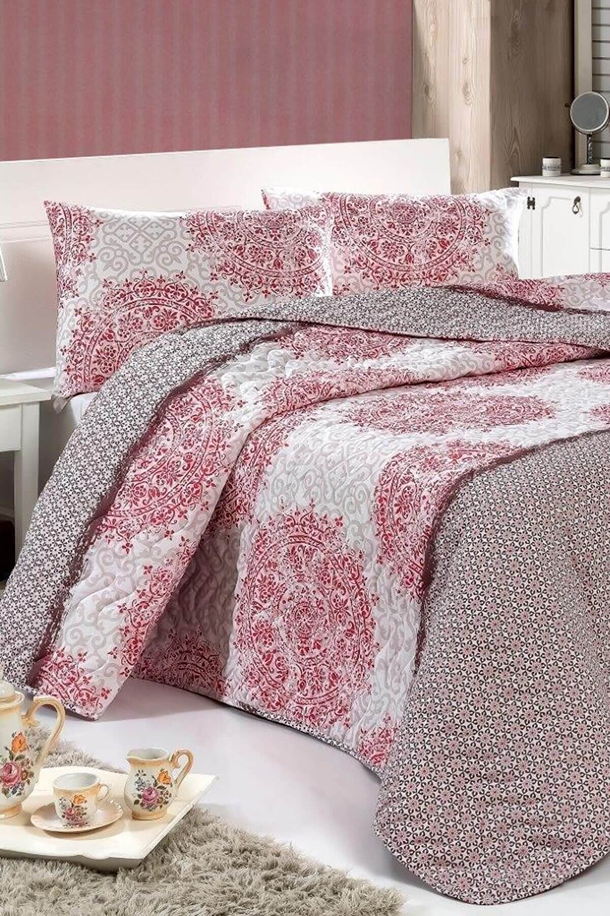 Ev &amp; Ev Home Tek Kişilik Kapitone Yatak Örtüsü Seti Roma