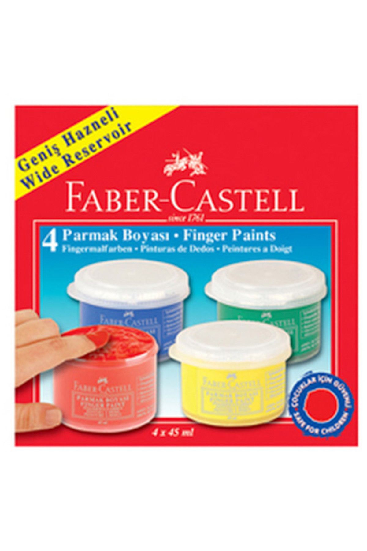 Faber Castell Faber-Castell Parmak Boyası 4 Renk 45 Ml 218814