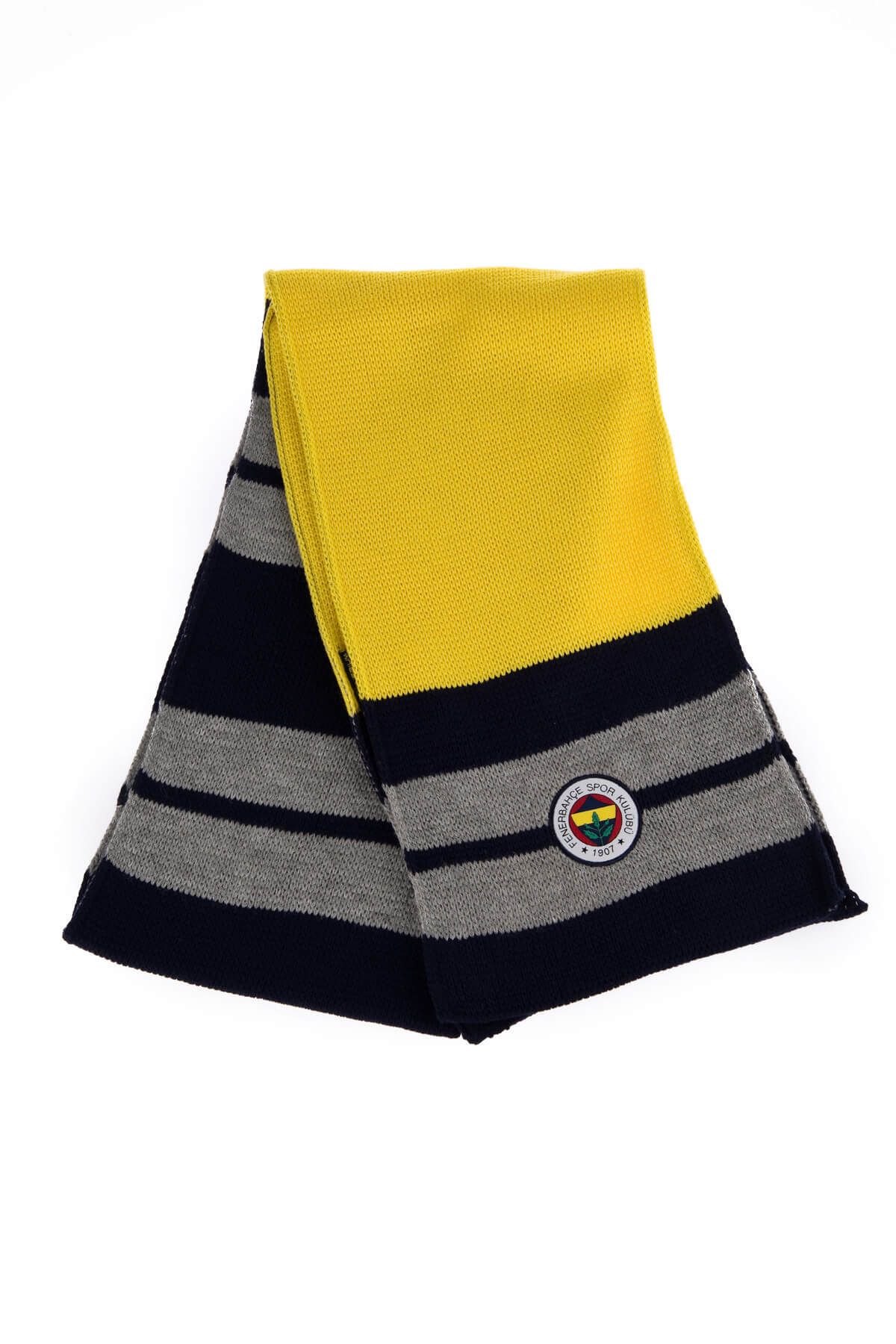 Fenerbahçe Fenerbahçe Gri Şeritli 6 Renk Logo Atkı