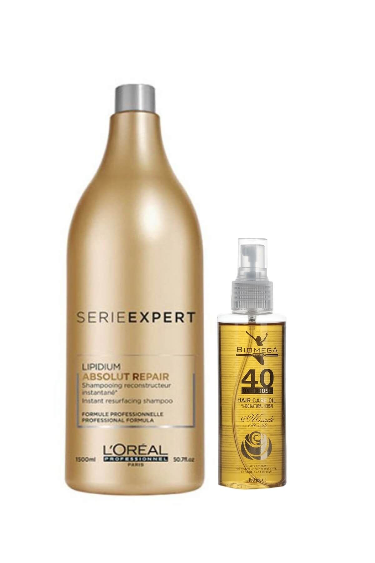 L'oreal Professionnel Absolut Repair Şampuan 1500 ml+40 Bitki Saç Bakım Yağı 150 ml 4560000000106