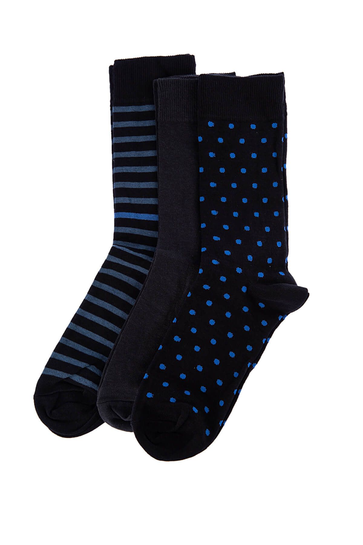 TRENDYOL MAN Çok Renkli Erkek Çorap - 3'Lü Karma Paket TMNAW19BC0022