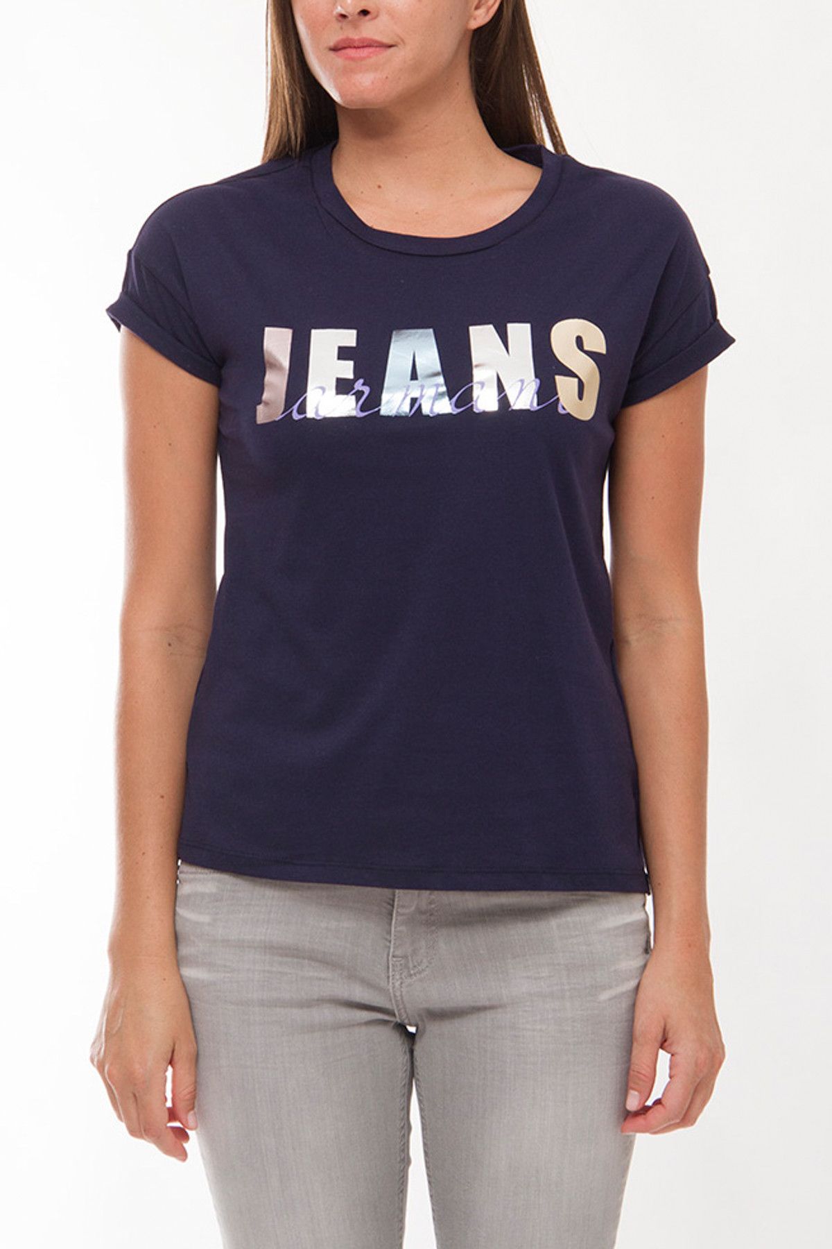 Armani Jeans Lacivert Kadın T-Shirt Ajw02