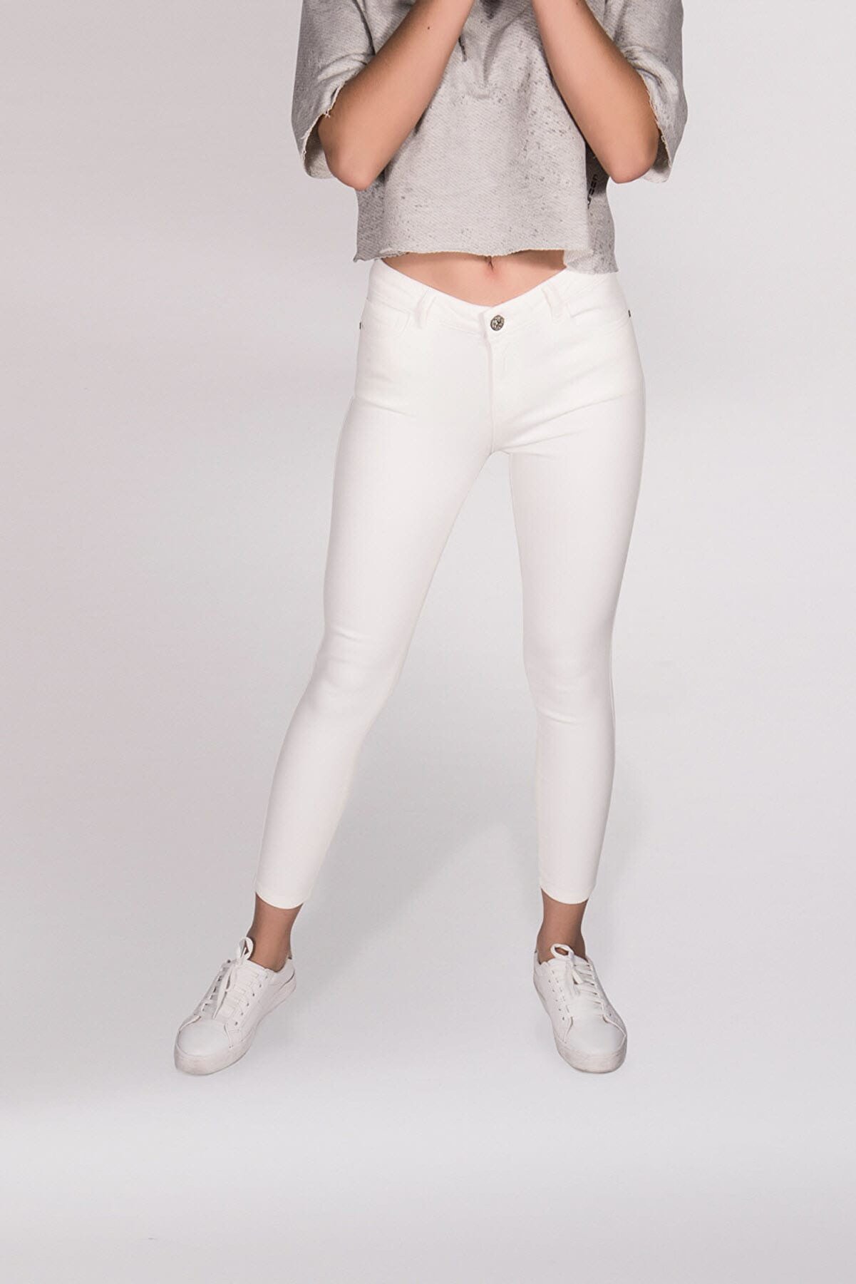 Maccaroon Kadın Beyaz Pantolon