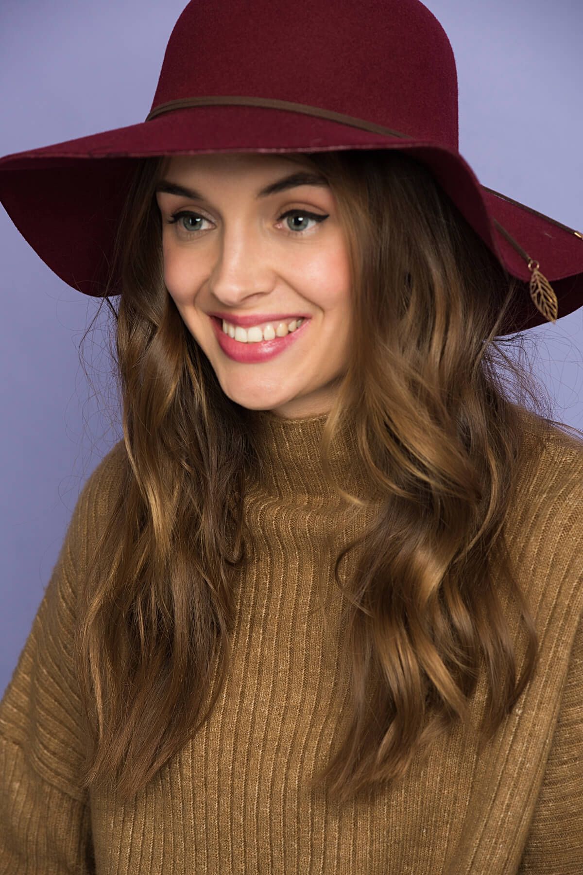 Panyo Kadın İçten Ayarlanabilir Geniş Kenar Keçe Şapka Pku-54