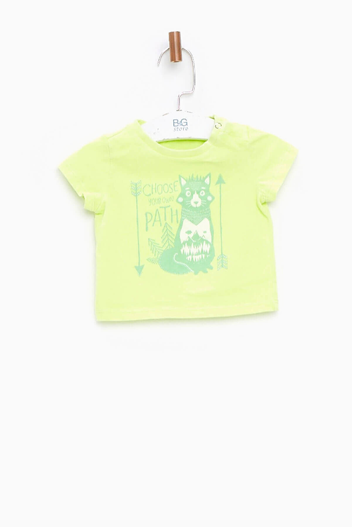 BG Baby Fosforlu Yeşil Erkek Bebek T-Shirt 18SS2BG1540