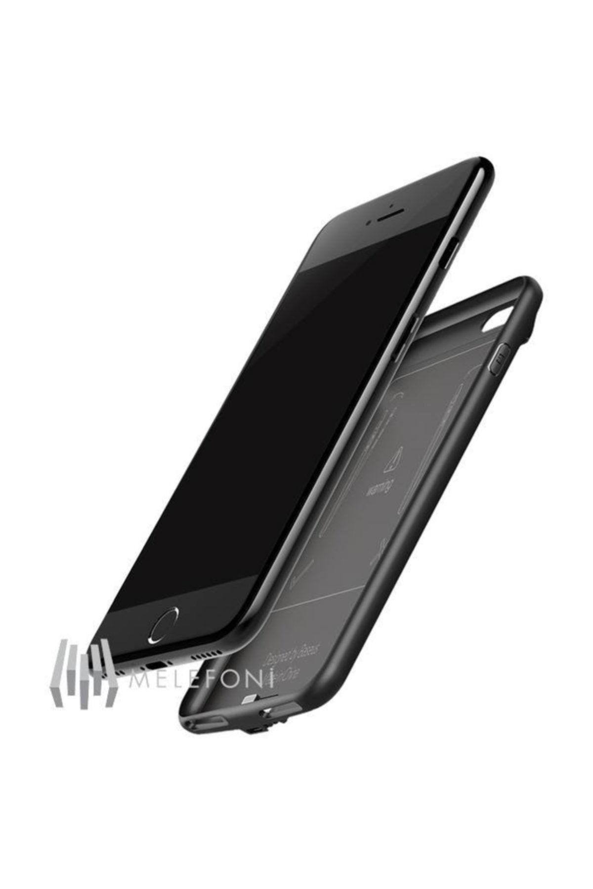Baseus Plaid Iphone 7 - 8 Siyah Şarjlı Kılıf Arka Koruyucu Kapak 2500mah